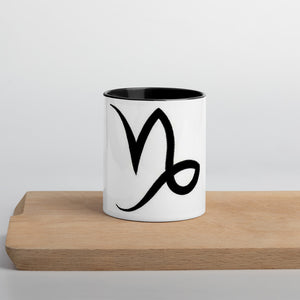Capricorn Symbol Mug with Color Inside - Zodi-Hacks Apparel 