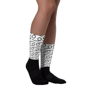 Zodi-Hacks Cancer Symbol Black Foot Sublimated Socks - Zodi-Hacks Apparel 