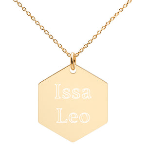 Issa Leo Engraved Hexagon Necklace - Zodi-Hacks Apparel 