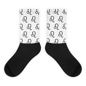 Zodi-Hacks Leo Symbol Black Foot Sublimated Socks - Zodi-Hacks Apparel 