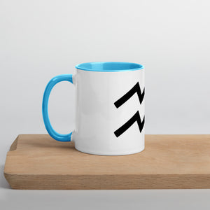 Aquarius Symbol Mug with Color Inside - Zodi-Hacks Apparel 