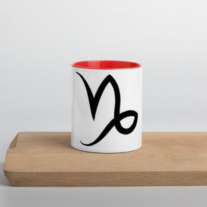 Capricorn Symbol Mug with Color Inside - Zodi-Hacks Apparel 
