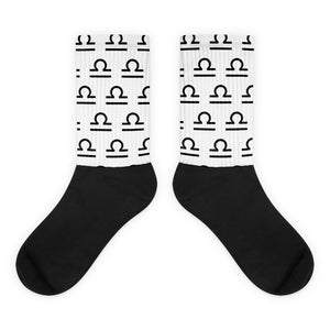 Zodi-Hacks Libra Symbol Black Foot Sublimated Socks - Zodi-Hacks Apparel 